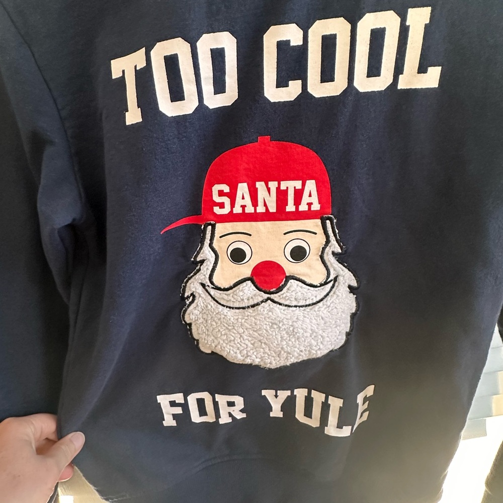 Sovereign Code Navy Santa Graphic long sleeve shirt boy’s size Medium (10-12)